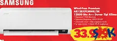 SAMSUNG WİND-FREE PREMİUM AR12BXFCMWK/SK 12000 BTU A++ DUVAR TİPİ KLİMA